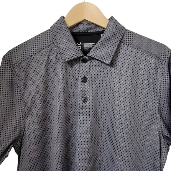 C-BUK (Cutter & Buck) Size M Gray & Black Geometric Pattern Polo Shirt, EUC - Picture 2 of 11